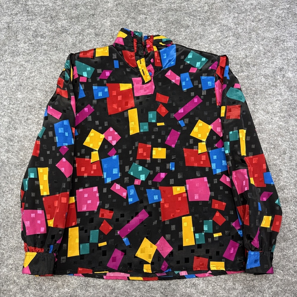 Vintage Laura and Jayne Collection blouse women's 6 geometric whimsical novelty